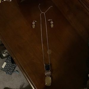 Chicos adjustable necklace with matching earrings